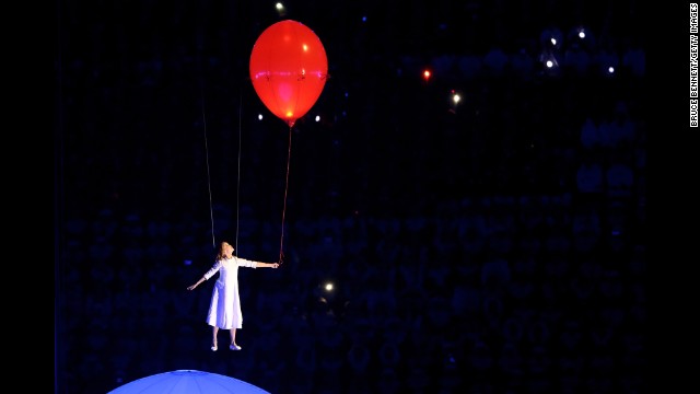 A girl performs during the event.