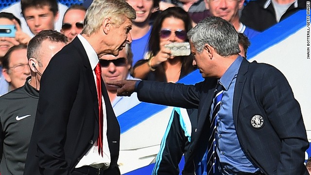 The feud between Chelsea manager Jose Mourinho and his Arsenal counterpart Arsene Wenger stretches back to 2005 and reared its head again when the two met on Sunday. Wenger shoved Mourinho on the touchline, and the two had to be separated by the fourth official.