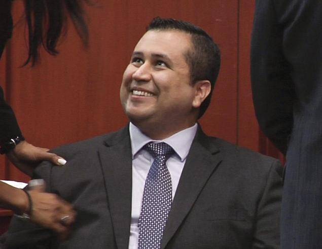 George Zimmerman was all smiles after a not-guilty verdict was handed down in his trial at the Seminole County Courthouse last July. 