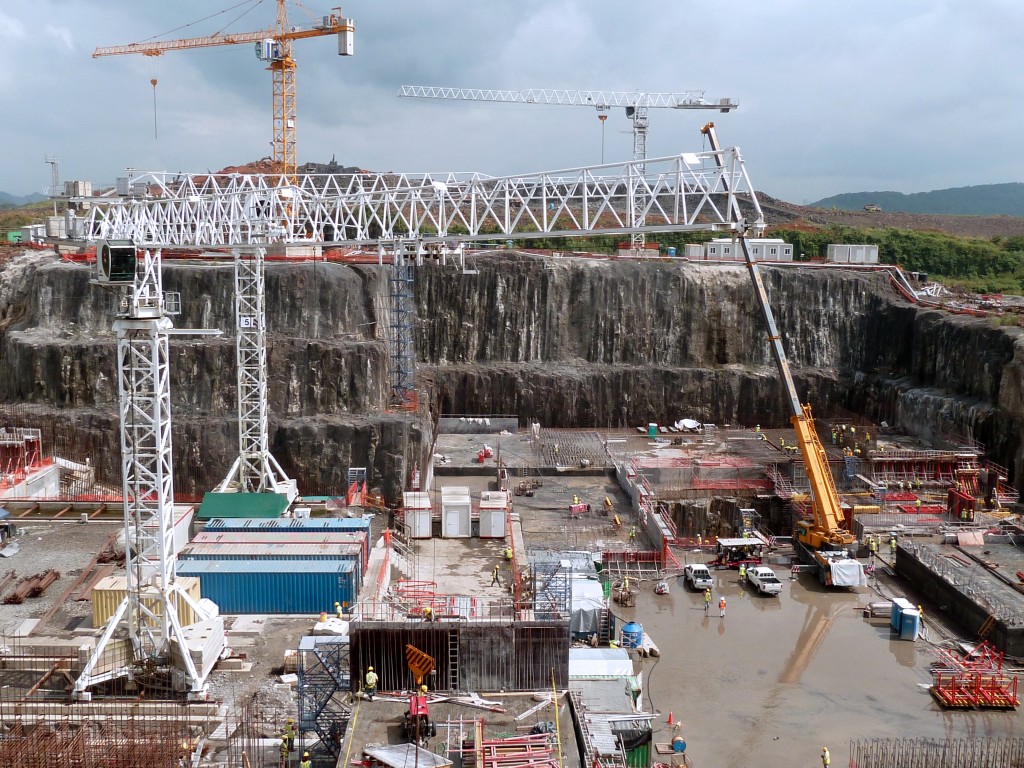 Construction underway on new locks in the Panama Canal in 2011. Photo by Juan Jose Rodriguez/AFP/Getty Images