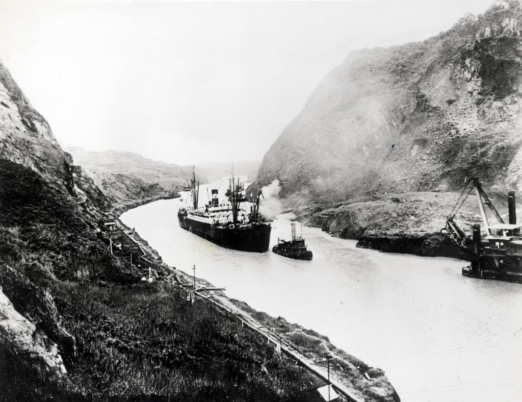 The SS Ancon, the first Ship to pass through the Panama Canal on August 15, 1914. Photo by Getty Images